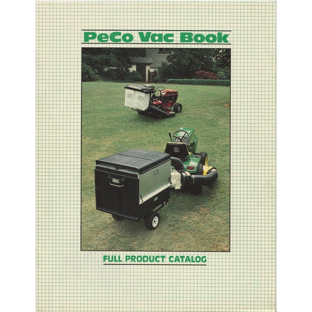 Vintage 1987 PeCo Vac Book Full Product Catalog Lawn Vacuum Systems Manual